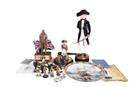 A group of assorted modern WWII and Lord Nelson collectables.
