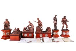 A collection of six Danbury Mint First and Second World War figurines.