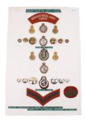An assortment of British Women's Royal Army Corps 1949-1992 uniform accessories.