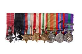 A mounted miniature eight medal group.