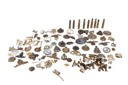 An assortment of 19th century and later military collectables.