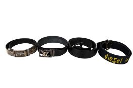 Four designer style belts.