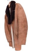 A suede sheepskin coat.