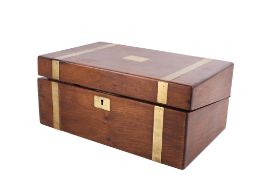 A Victorian mahogany brass bound writing slope.