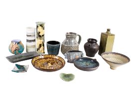 A collection of assorted Studio Art Pottery items.
