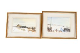 Cameron Street (20th century), two watercolours of buildings and landscapes.