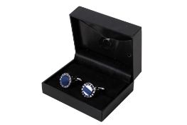 A pair of Bulgari white metal and cufflinks.