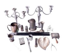 An assortment of silverplate and metalware.