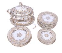 A ceramic dinner service.