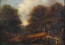 A small 19th century English school, oil on board of a landscape.