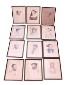 A set of twelve prints after Hans Holbein.