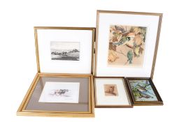 A group of five assorted pictures of animals. Including Winifred M. L.