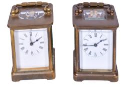 Two brass cased carriage clocks.