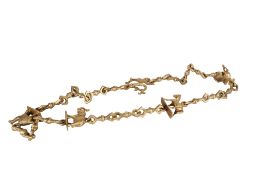 A long brass Indian style chain for a swing Jhula.