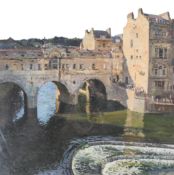 Peter Brion (born 1967), signed limited edition print, 'Pulteney Bridge, Bath'.