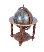 A contemporary Italian terrestrial globe cocktail cabinet/trolley.
