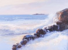 Barry Paine (1932) - White Surf, oil on canvas.