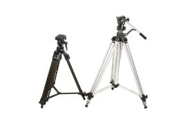 Two large camera tripods. Including a Manfrotto #028 with a #136 head, etc.