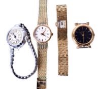 Four ladies' wristwatches. Comprising an Accurist without a strap, Siro, Rotary, and Avia.