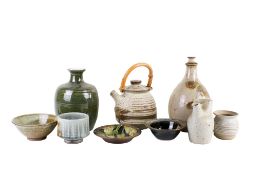 A collection of nine assorted Studio Art Pottery items.