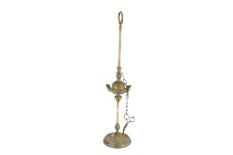 A late 19th century Lucerne brass oil lamp.