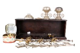 A white metal table centrepiece decoration.