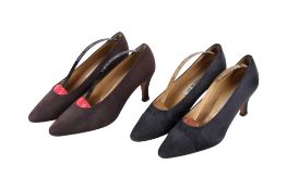 Two pairs of Laura B Coutre high heel shoes.