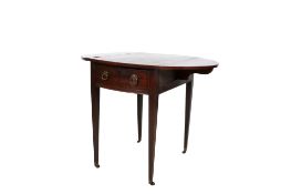 A Georgian mahogany veneer drop leaf table.