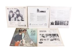 A collection of five vintage 1960s vinyl LP album records.