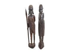 A pair of carved African figures.