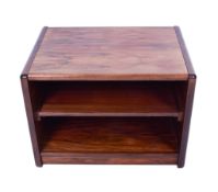 A mid-century wooden entertainment cabinet.