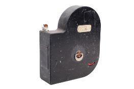 An Eclair Cameflex 35mm cine film magazine. Marked Ad Patt 0553 / 8927 and S.18 to the casing.