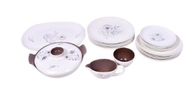 A Poole Blue Tulip mid-century dinner service.