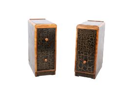 A pair of Art Deco style bedside chests of drawers.
