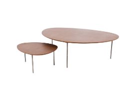 Two contemporary Stua Eclipse designed walnut coffee tables.
