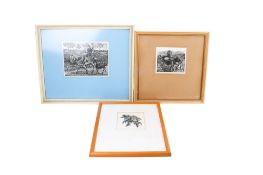 A group of three wood block prints. Including Andy English - 'Medlar', signed limited edition, no.