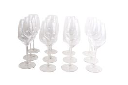 A box of twelve Riedel Restaurant crystal wine glasses.