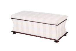 A contemporary waisted ottoman.