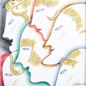 Gio Ponti (Italian, 1891-1979) for Richard Ginori ceramic wall tile.