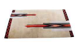 A late 20th century Art Deco style New Zealand wool rug.