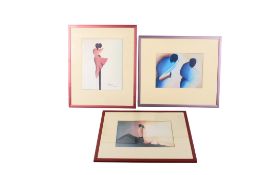 Three late 20th century framed prints.