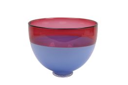 A contemporary Columbia Glassworks hand blown glass bowl.