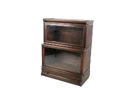 A 'Wernicke' style two section oak waterfall bookcase.