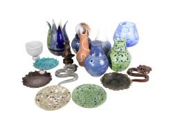 A collection of 20th century studio art pottery items.