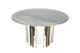 A late 20th century matched Pieff table support and a circular marble top.