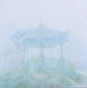 M. Bickley (20th century) - Bandstand with Wisteria, oil on canvas.