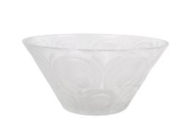 A mid-century Lalique frosted and clear 'Chardon' bowl.