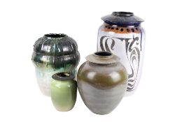 Richard Warnoch (20th century), a group of four assorted Studio Art Pottery vases.