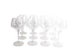 A box of twelve Riedel Restaurant crystal wine glasses.