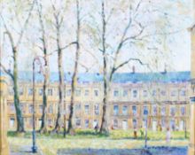 Gordon Cox (20th century) - The Circus, Bath, oil on canvas.